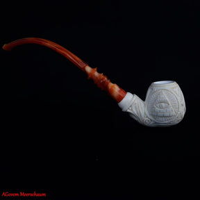 Master Mason Blue Lodge Meerschaum Pipe - Square and Compass G With Eye of Providence