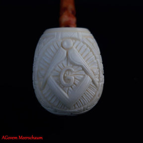 Master Mason Blue Lodge Meerschaum Pipe - Square and Compass G With Eye of Providence