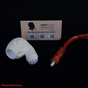 Master Mason Blue Lodge Meerschaum Pipe - Square and Compass G With Eye of Providence