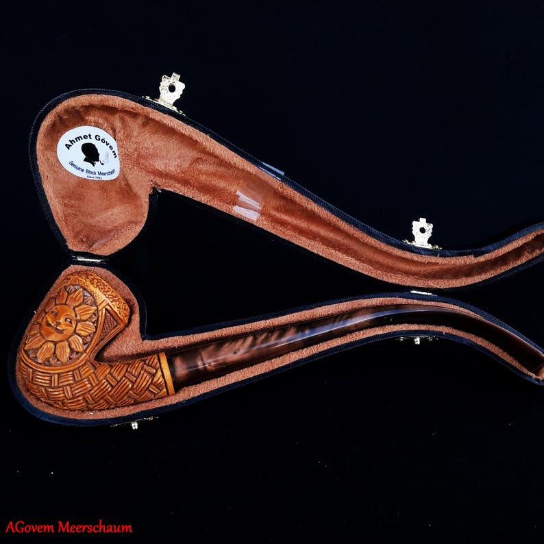 Eye of Providence Meerschaum Pipe - Handmade Eye & Sun Emblem