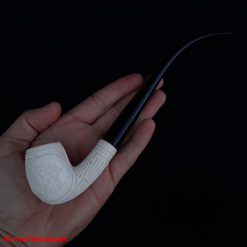 Eye Of Providence Meerschaum Pipe - Natural Wax Handmade - Bricks Masons