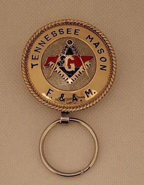 Master Mason Blue Lodge Keychain - Tennessee State Mason Square & Compass G