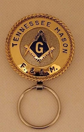 Master Mason Blue Lodge Keychain - Tennessee Mason F & A.M Square & Compass G