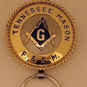 Master Mason Blue Lodge Keychain - Tennessee Mason F & A.M Square & Compass G
