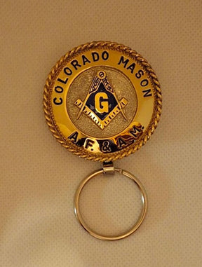 Master Mason Blue Lodge Keychain - Handcrafted Colorado Mason Square & Compass G