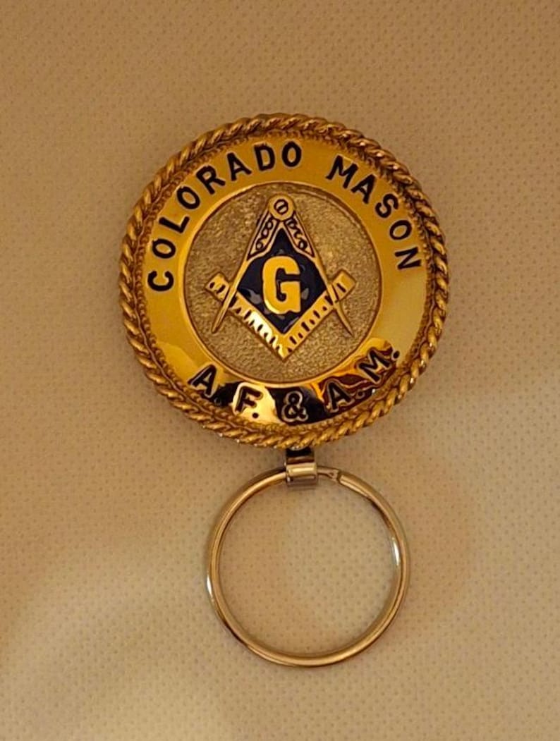 Master Mason Blue Lodge Keychain - Handcrafted Colorado Mason Square & Compass G