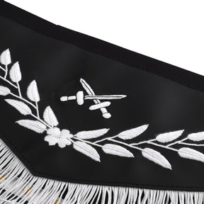 Knights Templar Apron - Triangular Black Velvet Hand Embroidery With Silver Tassels