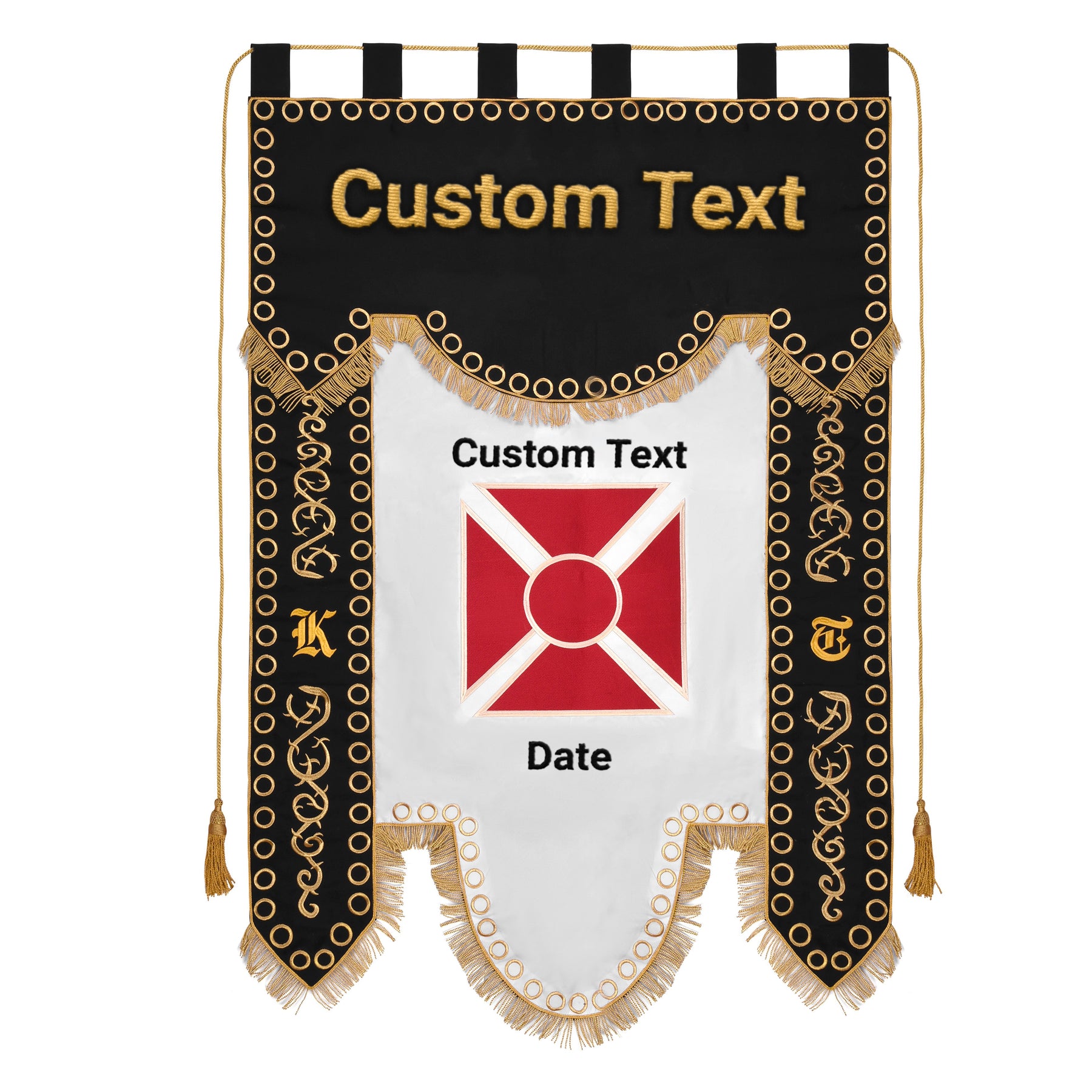 Knights Templar Banner - Machine Embroidery Fully Customizable