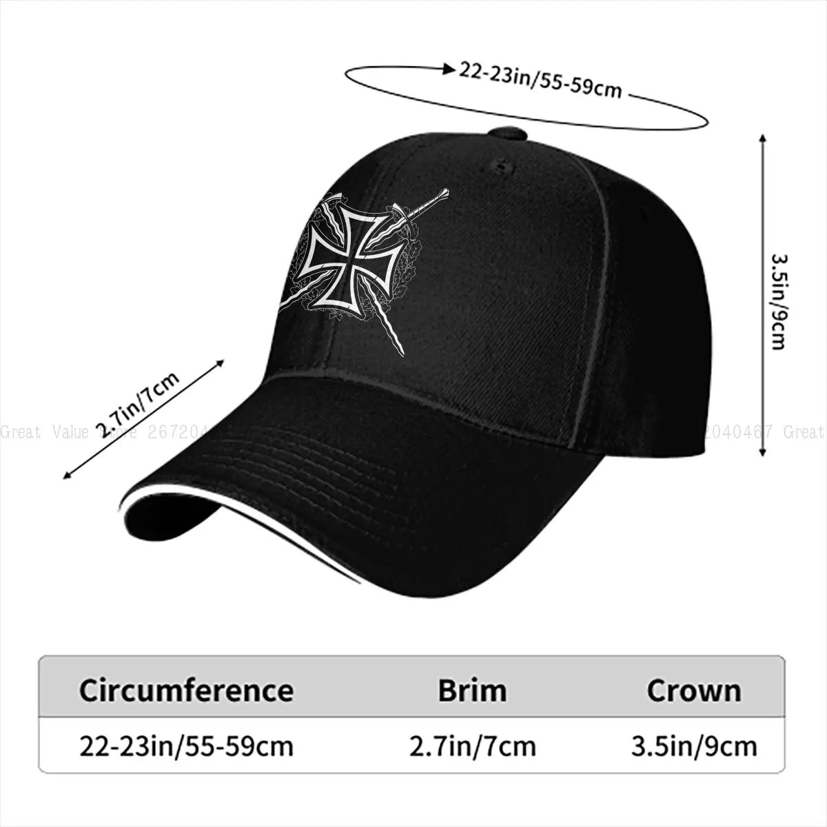 Knights Templar Baseball Cap - Templar Cross - Bricks Masons