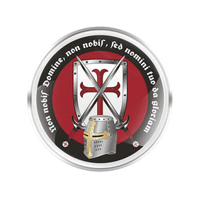Knights Templar Brooch - Cross & Sword Zinc Allloy