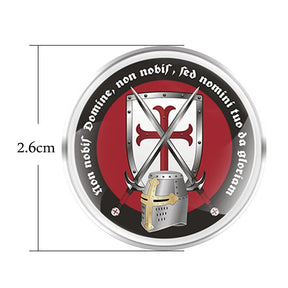 Knights Templar Brooch - Cross & Sword Zinc Allloy