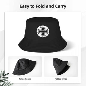 Knights Templar Bucket Hat - Black & White Cross