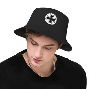 Knights Templar Bucket Hat - Black & White Cross