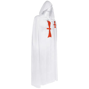 Knights Templar Cloak - White & Black Polyester