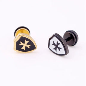 Knights Templar Earring - Templar Shield Stainless Steel