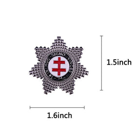 Knights Templar Lapel Pin - IN HOC SIGNO VINCES Silver - Bricks Masons