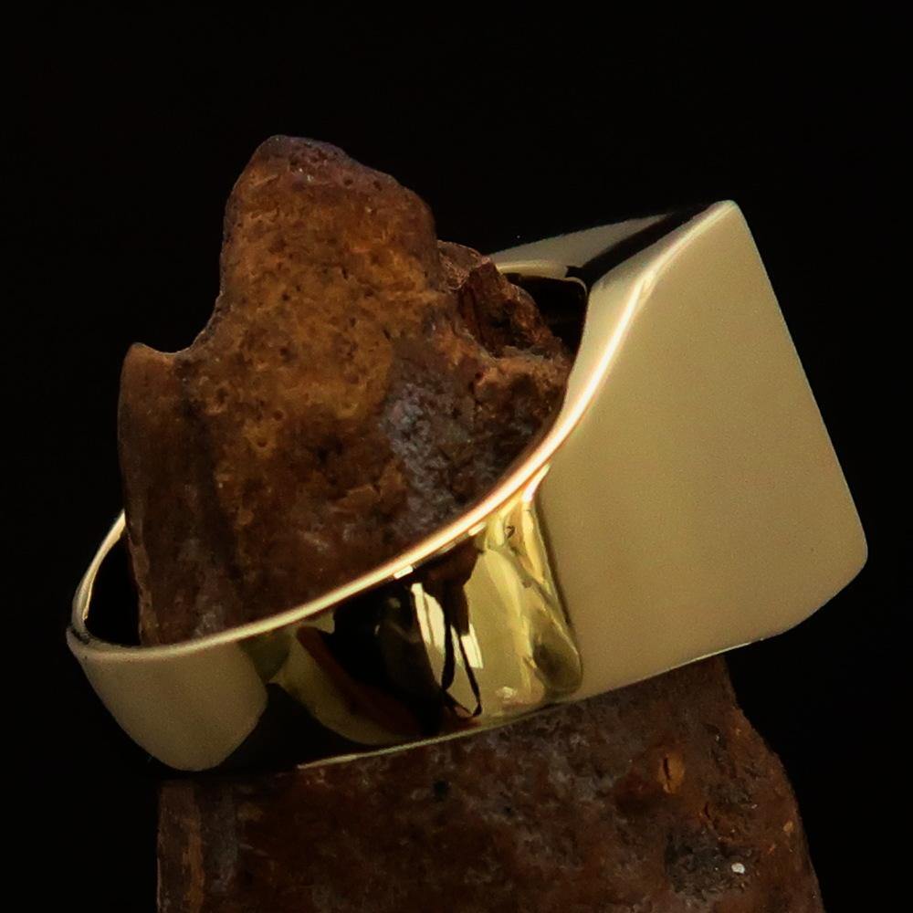 Knights Templar Ring - Black Cross Brass Gold Ring - Bricks Masons