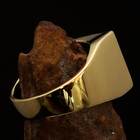 Knights Templar Ring - Black Cross Brass Gold Ring - Bricks Masons