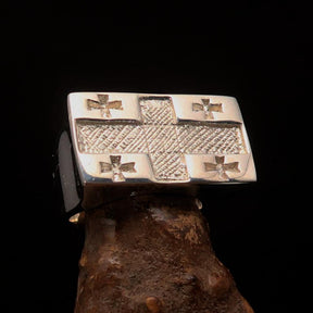 Knights Templar Ring - Flag of Georgia Sterling Silver - Bricks Masons