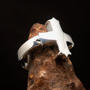 Knights Templar Ring - Mirror polished Silver Cross Ring