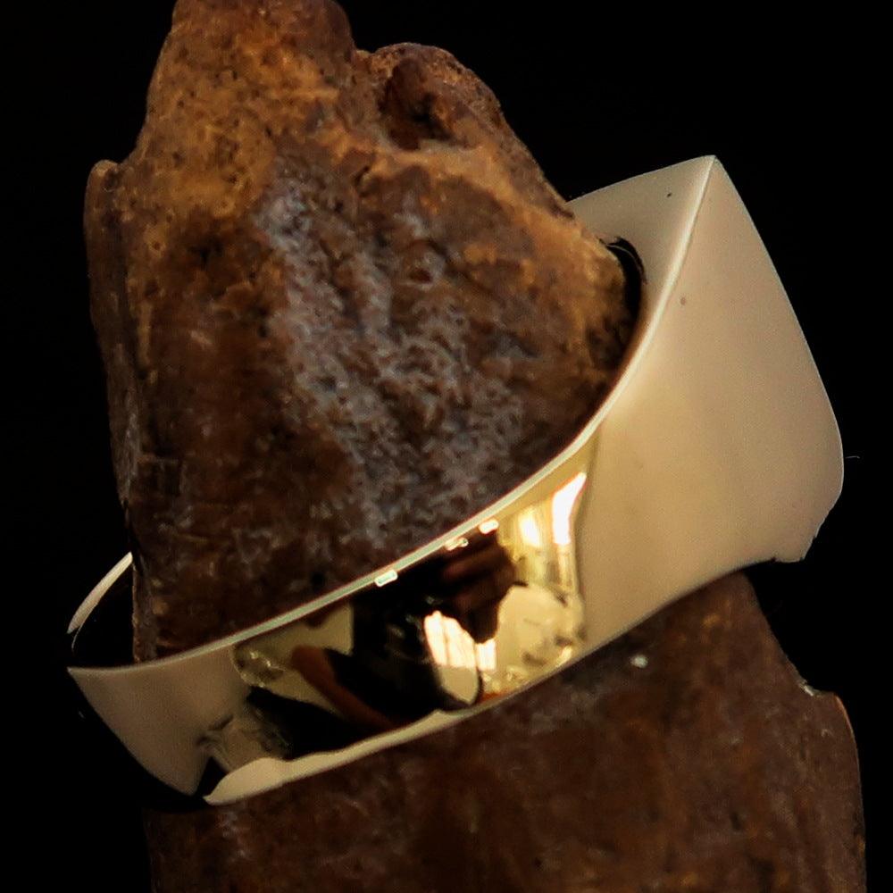 Knights Templar Ring - Red Knight Fleur De Lis Cross Brass - Bricks Masons