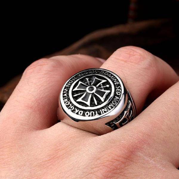 Knights Templar Ring - Silver - Bricks Masons