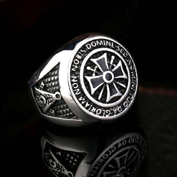 Knights Templar Ring - Silver - Bricks Masons