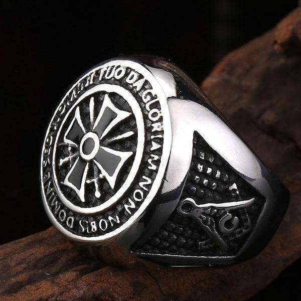 Knights Templar Ring - Silver - Bricks Masons