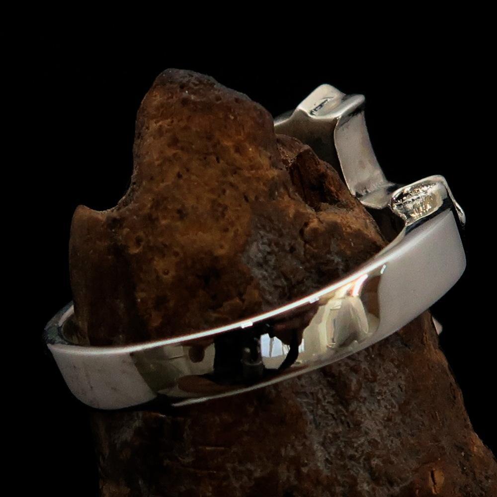 Knights Templar Ring - Silver & Black Cross Sterling Silver - Bricks Masons