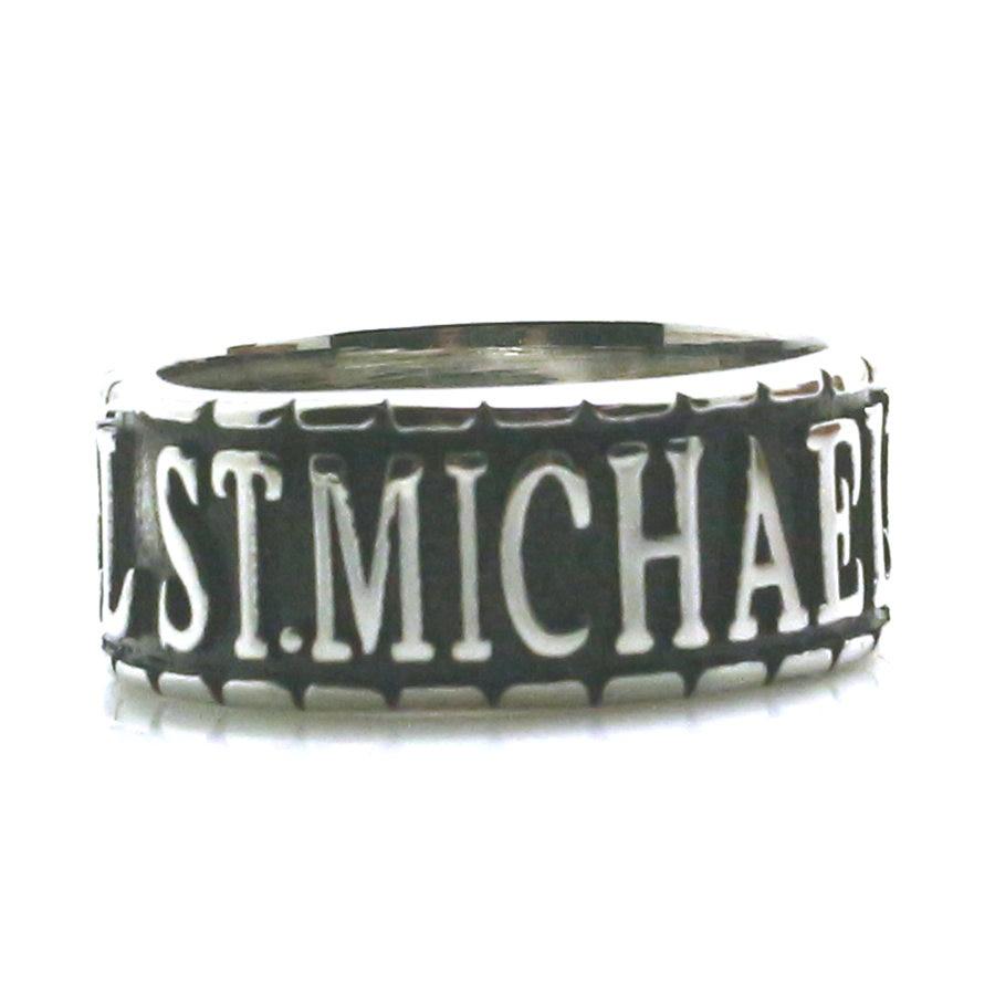 Knights Templar Ring - St. Michael The Archangel Pray For Us Silver - Bricks Masons