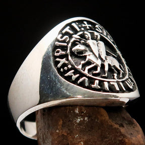 Knights Templar Ring - Sterling Silver Sigillum MilItum XPISTI