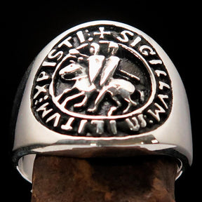 Knights Templar Ring - Sterling Silver Sigillum MilItum XPISTI