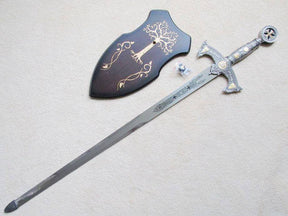 Knights Templar Sword - 12th Century Espada W/ Plaque 48" - Bricks Masons