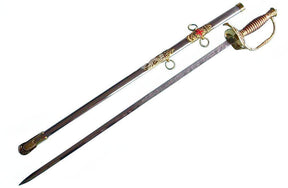 Knights Templar Sword - Red Cross Gold 35.6" - Bricks Masons