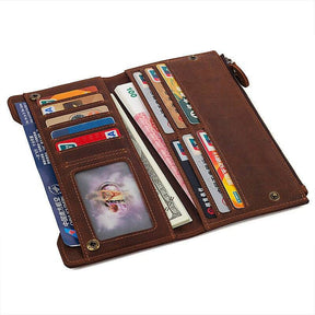 Knights Templar Wallet - Genuine Brown Leather - Bricks Masons
