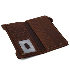 Knights Templar Wallet - Genuine Brown Leather Red Cross - Bricks Masons