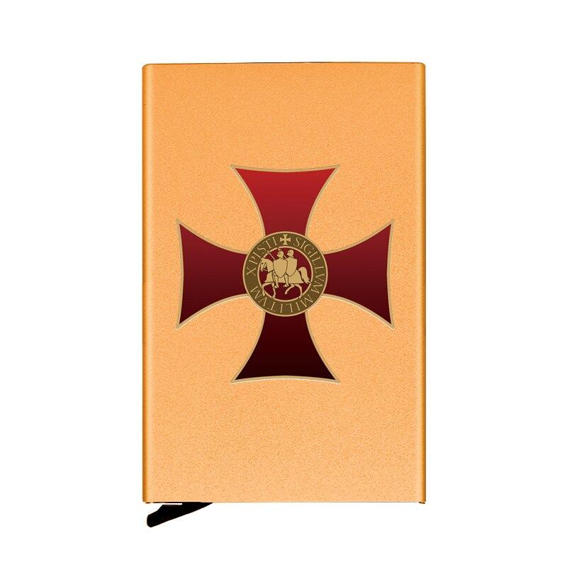 Knights Templar Wallet - Pop Up & Credit Card Holder Metal (5 colors) - Bricks Masons