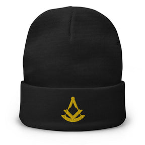 Past Master Blue Lodge Beanie - Golden Embroidery