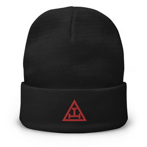 Royal Arch Chapter Beanie - Red Tripe Tau Embroidery