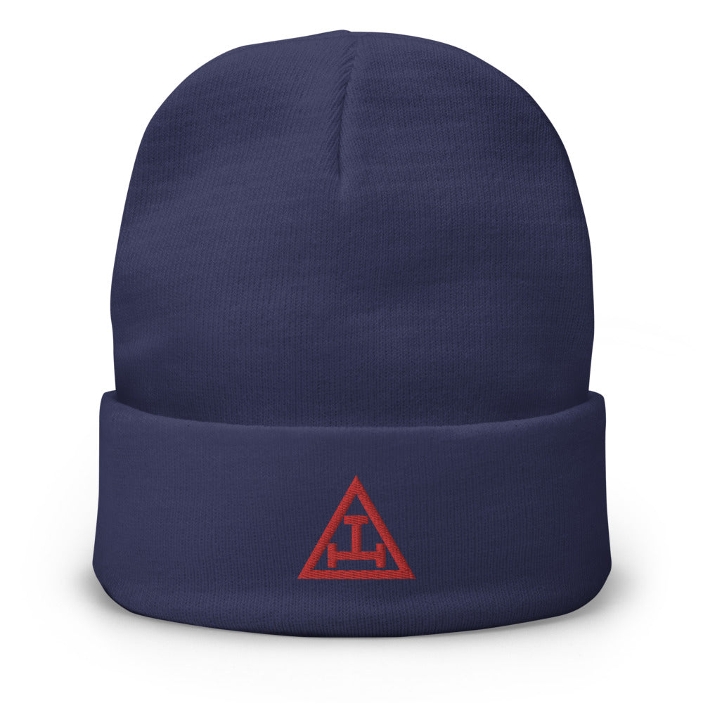 Royal Arch Chapter Beanie - Red Tripe Tau Embroidery