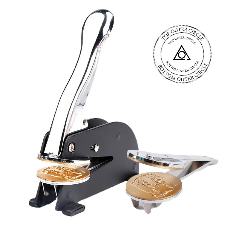 Ladies Of Circle Of Perfection Desktop Seal Press - Stainless Steel With Black Customizable - Bricks Masons