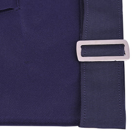 Marshal Blue Lodge Officer Apron - Kenton Lodge Navy Velvet With Silver Embroidery Thread - Bricks Masons