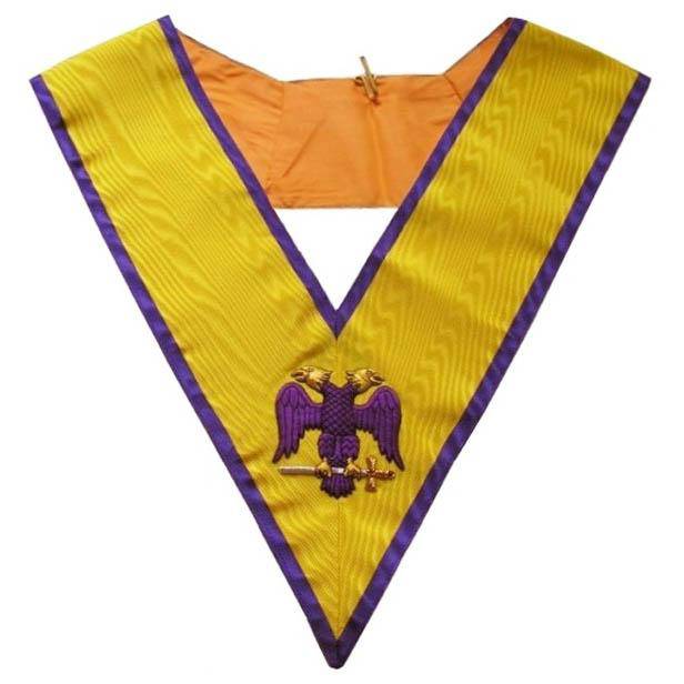 95th Degree Memphis Misraim French Regulation Collar - Hand Embroidery