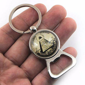 Masonic Keychain - ANNUIT COEPTIS With Bottle Opener - Bricks Masons