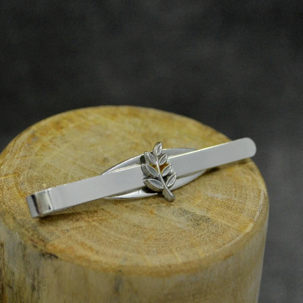 Masonic Cufflink - Sprig of Acacia Leaf Gold & Silver Plating - Bricks Masons