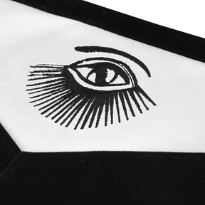 Master Mason Blue Lodge Apron - Black Velvet With Silver Machine Embroidery - Bricks Masons