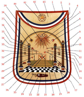 Master Mason Blue Lodge Apron - Hand Embroidered George Washington Masonic Apron - Bricks Masons