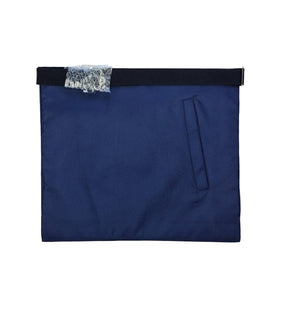 Master Mason Blue Lodge Apron - Navy Velvet with Gold Hand Embroidery - Bricks Masons
