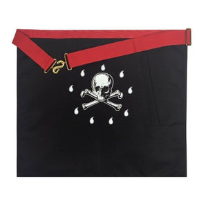 Master Mason Blue Lodge Apron - Red Velvet with Golden Bullion And Wire - Bricks Masons
