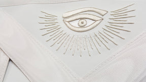 Master Mason Blue Lodge Apron - White Hand Embroidery - Bricks Masons